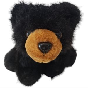 The Bearington Collection Realistic Plush Black Bear Stuffed Animal Toy Floppy